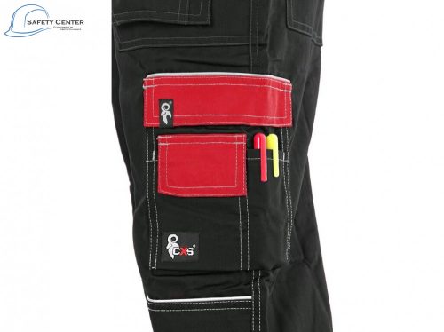 Pantaloni de lucru pentru iarna Canis CXS Orion Teodor roșu-negru