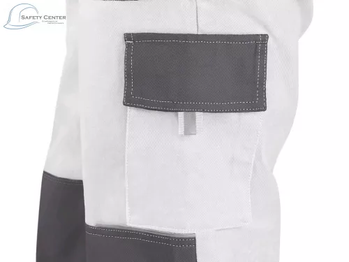 Pantaloni de lucru de talie Canis Luxy Josef, alb Mărimea 62