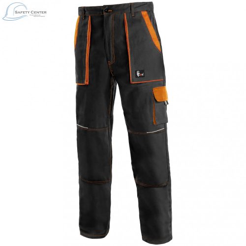 Pantaloni de lucru de talie Canis Luxy Josef negru-portocaliu