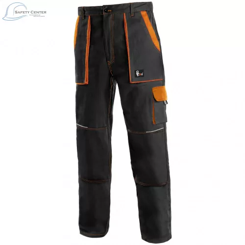 Pantaloni de lucru de talie Canis Luxy Josef negru-portocaliu Mărimea 56