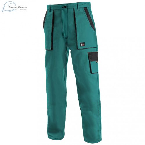 Pantaloni de lucru de talie pentru femei Canis Luxy Elena verde-negru Mărimea 40