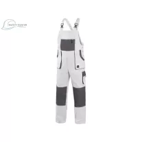 Pantaloni de lucru cu pieptar Canis Luxy Robin, alb