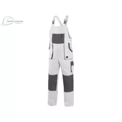 Pantaloni de lucru cu pieptar Canis Luxy Robin, alb