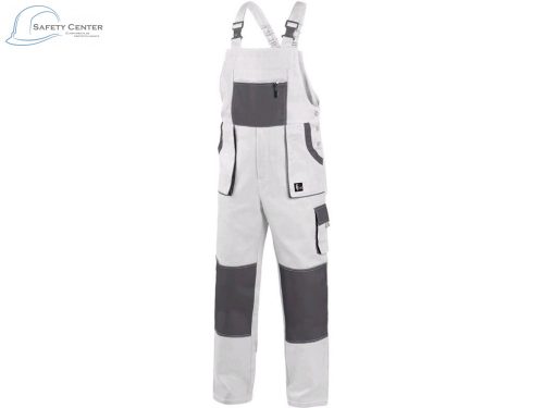 Pantaloni de lucru cu pieptar Canis Luxy Robin, alb Mărimea 68