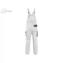 Pantaloni de lucru cu pieptar Canis Luxy Robin, alb