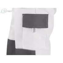 Pantaloni de lucru cu pieptar Canis Luxy Robin, alb
