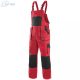 Pantaloni de lucru cu pieptar Canis Luxy Robin rosu-negru