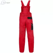 Pantaloni de lucru cu pieptar Canis Luxy Robin rosu-negru