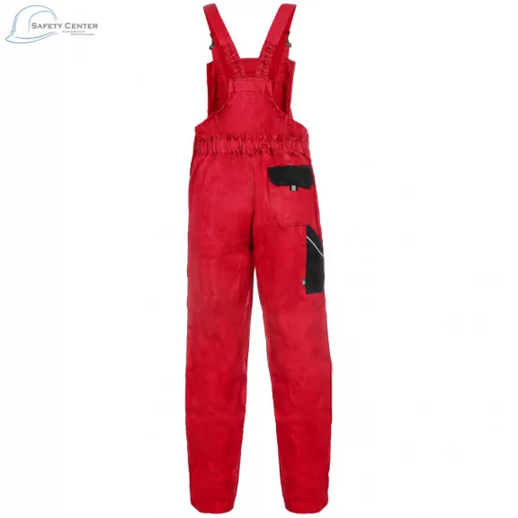 Pantaloni de lucru cu pieptar Canis Luxy Robin rosu-negru