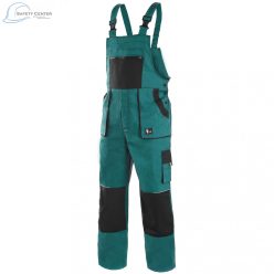 Pantaloni de lucru cu pieptar Canis Luxy Robin verde-negru