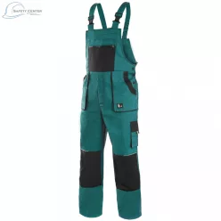 Pantaloni de lucru cu pieptar Canis Luxy Robin verde-negru