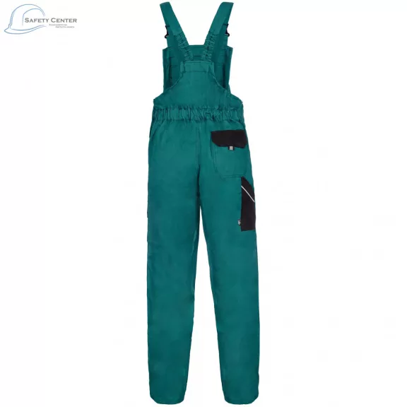 Pantaloni de lucru cu pieptar Canis Luxy Robin verde-negru