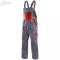 Pantaloni de lucru cu pieptar Canis Luxy Robin gri-rosu Mărimea 46