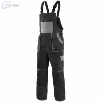 Pantaloni de lucru cu pieptar Canis Luxy Robin negru-gri