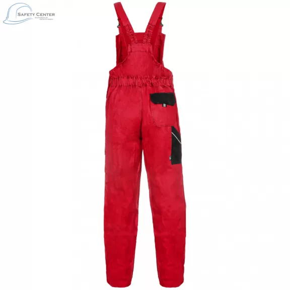 Pantaloni de lucru cu pieptar pentru femei Canis Luxy Sabina  rosu-negru