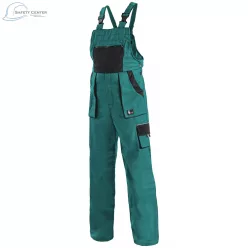  Pantaloni de lucru cu pieptar pentru femei Canis Luxy Sabina verde-negru