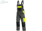 Pantaloni de lucru cu pieptar Canis Phoenix Cronos, galben-gri Mărimea 60