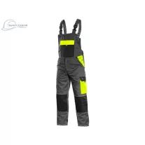   Pantaloni de lucru cu pieptar Canis Phoenix Cronos, galben-gri
