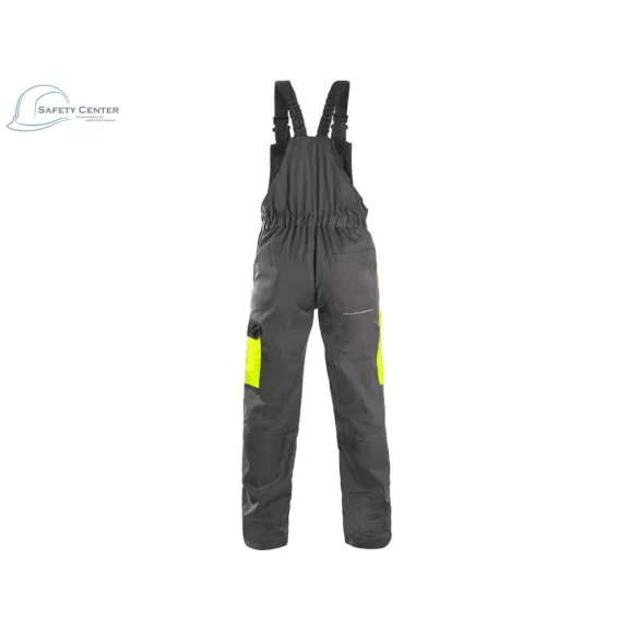 Pantaloni de lucru cu pieptar Canis Phoenix Cronos, galben-gri