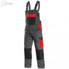 Pantaloni de lucru cu pieptar Canis Phoenix Cronos gri-rosu Mărimea 64