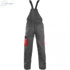 Pantaloni de lucru cu pieptar Canis Phoenix Cronos gri-rosu Mărimea 64