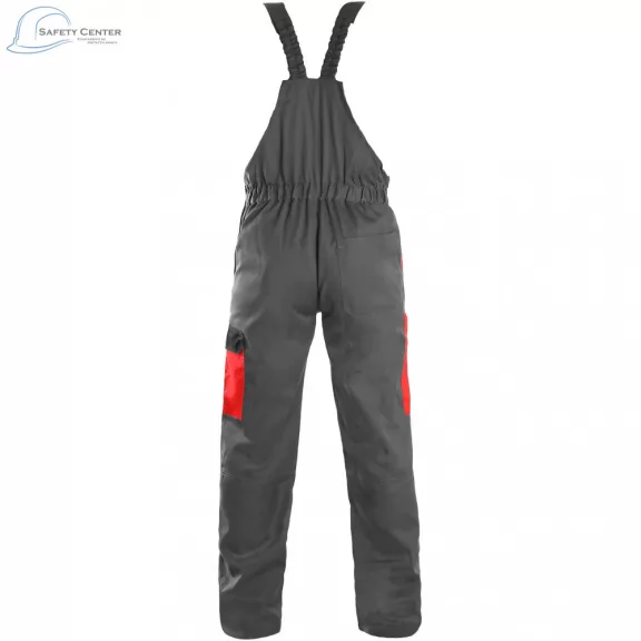 Pantaloni de lucru cu pieptar Canis Phoenix Cronos gri-rosu