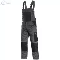 Pantaloni de lucru cu pieptar Canis Phoenix Cronos gri-negru