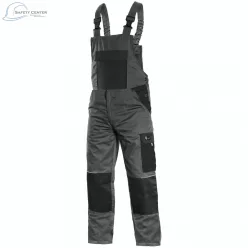Pantaloni de lucru cu pieptar Canis Phoenix Cronos gri-negru