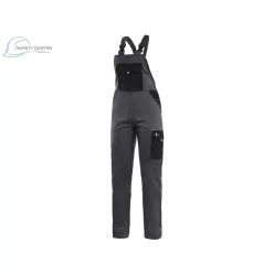 Pantaloni de lucru cu pieptar CXS Phoenix Hekate, gri-negru