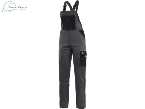 Pantaloni de lucru cu pieptar CXS Phoenix Hekate, gri-negru