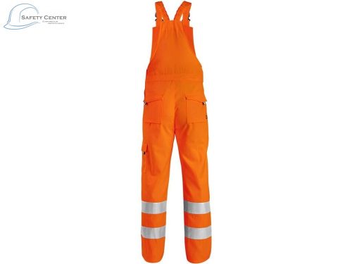 Pantaloni de lucru cu pieptar Reflectorizant Canis CXS Norwich portocaliu Mărimea 64