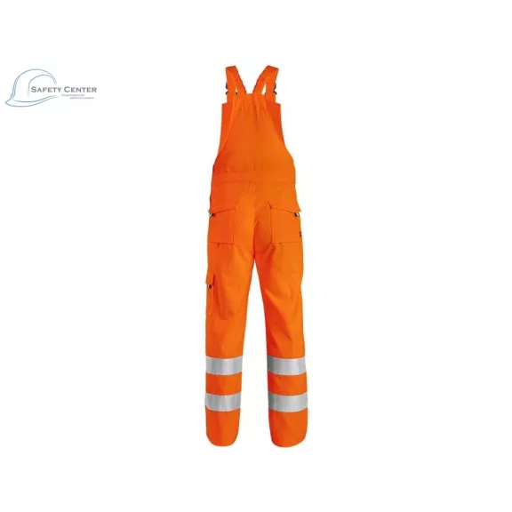 Pantaloni de lucru cu pieptar Reflectorizant Canis CXS Norwich portocaliu