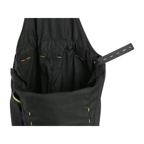 Pantaloni cu pieptar CXS GARFIELD pentru copii, culoare galben/portucaliu high-visibility (HV), cu accesorii