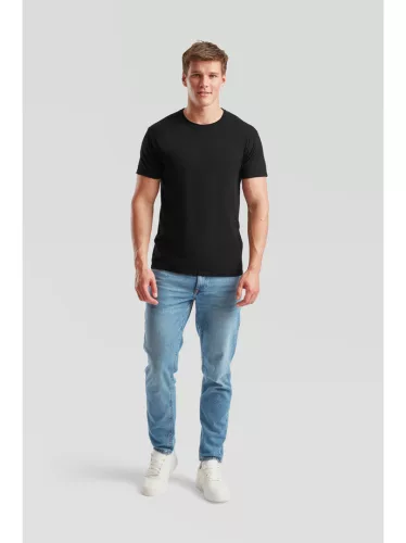 Fruit Of The Loom lélegző nyári póló, fekete szín, S méret