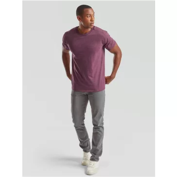   Tricou din 100% bumbac, Fruit of the Loom Valueweight T Heather Burgundy