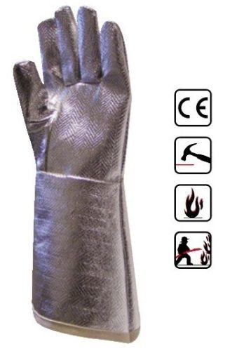 Euro Protection 59892, manusi de protectie textile cu exterior aluminizat termorezistent 38cm 