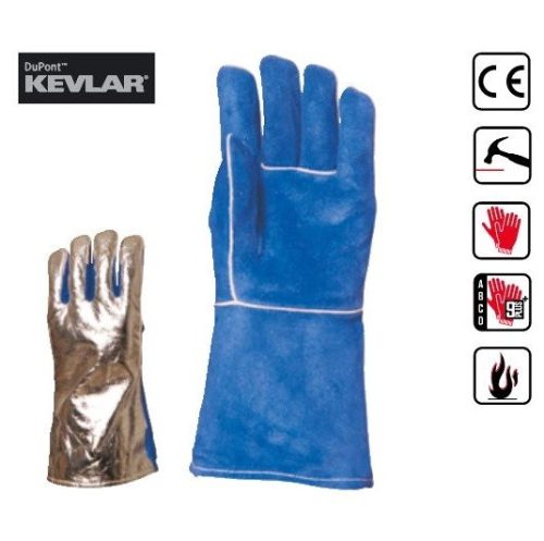 Euro Protection 2634, hegesztési védőkesztyű marhabőr hasított bőrből, termoizoláló Kevlar szálakkal