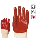 Ecoline 3419, piros, PVC-bevonatú védőkesztyű