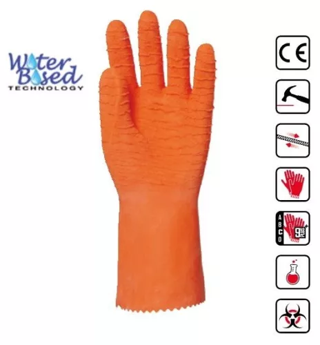 Krepp 3818 ,manusi de protectie imersate in latex antiderapante rezistent la chemicale Mărimea 8