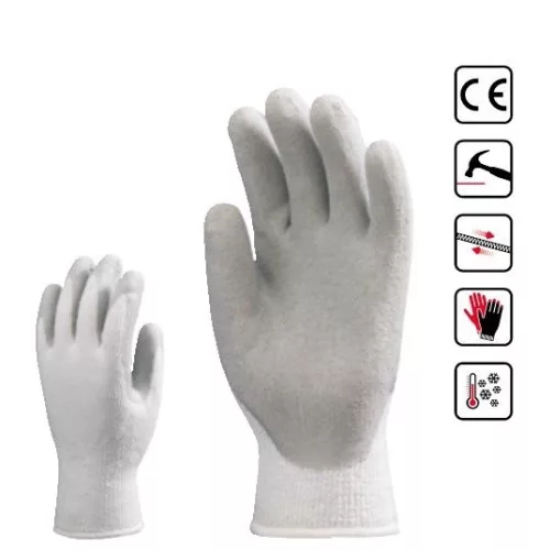 Eurotechnique 3874, szürke, téli, latexbevonatú védőkesztyű