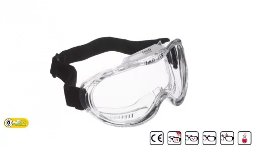 Ochelari de protectie din policarbonat Kemilux resistent la substance chimice si protectie mecanica 