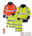 Roadway 4 az 1-ben fényvisszaverő kabát, vízálló, fluoreszkáló PU, XXXL méret