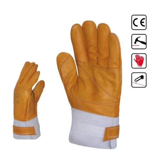 Manusi de protectie Euro Protection 112 din piele de bovina pentru lucrari cu drujba