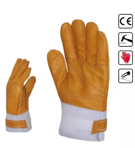 Manusi de protectie Euro Protection 112 din piele de bovina pentru lucrari cu drujba