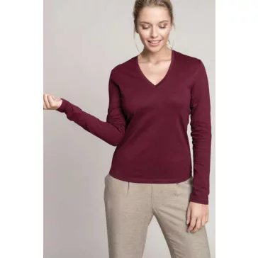 Kariban KA382 LADIES' LONG SLEEVE V-NECK T-SHIRT