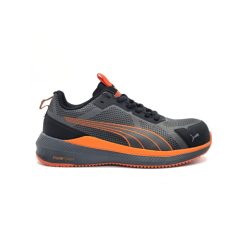   Pantof de protecție Puma Slide Grey/Orange S1PS ESD FO HRO SR – cu protecție din TPU la vârf și călcâi, talpă rezistentă la 300°C