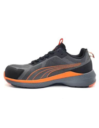Puma Slide szürke/narancssárga S1PS ESD FO HRO SR biztonsági cipő – TPU orr- és sarokvédővel, 300 °C-ig hőálló talppal