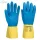  Portwest A801 kettős bevonatú latex kesztyű, sárga/kék
