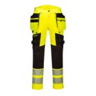 Pantaloni de lucru Portwest DX442 Hi -Vis cu buzunare detasabile Galben / Negru