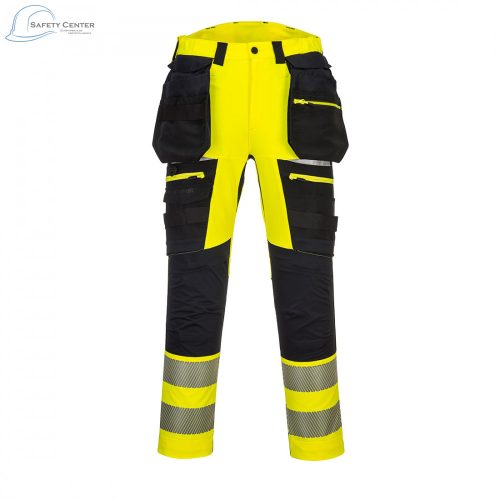 Pantaloni de lucru Portwest DX4 Hi -Vis cu buzunare detasabile Galben / Negru